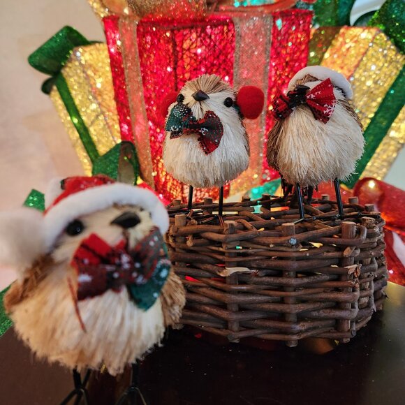 (3 Pcs) Farmhouse Natural Twigs Bird Christmas Decor Holiday Accent Home Decor - Picture 3 of 4